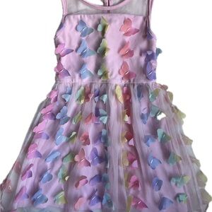 5 yrs old Girl Pink Butterfly Dress